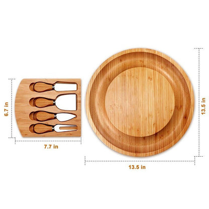 Bamboo Cheese Plate Set Bamboo Cheese Knife