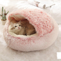 2-in-1 Plush Pet Bed – Premium Round Winter Bed