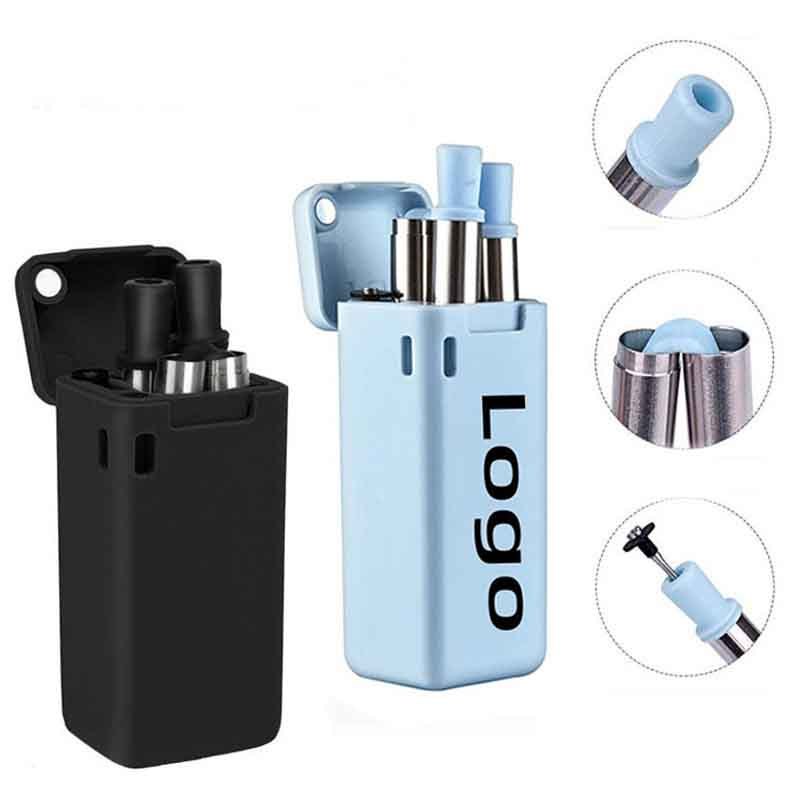 Straw Collapsible Telescopic Straw Silica Gel Metal Stainless Steel Reusable Final Eco Folding Drinking Straws Home Travel