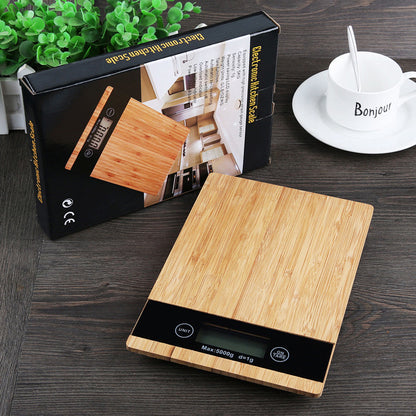 Bamboo panel kitchen scale