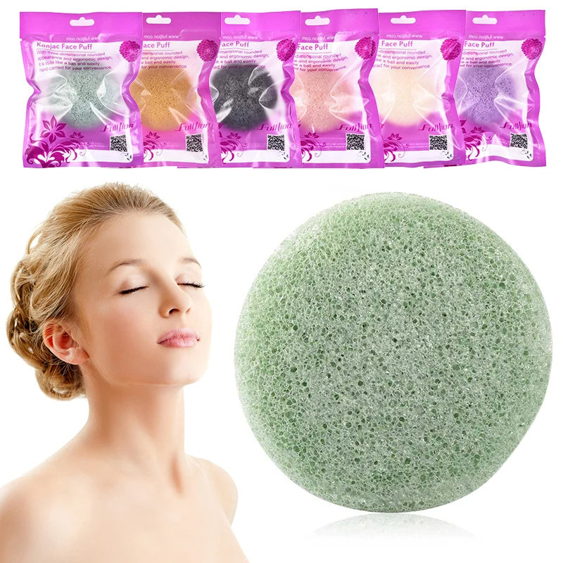 Natural Round Shap Konjac Sponge Face Cleaning Sponge