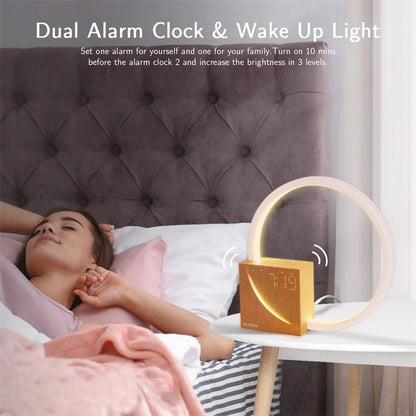 Touch Control Bedside Lamp with Natural Sounds – Desk Lamp and Alarm Clock