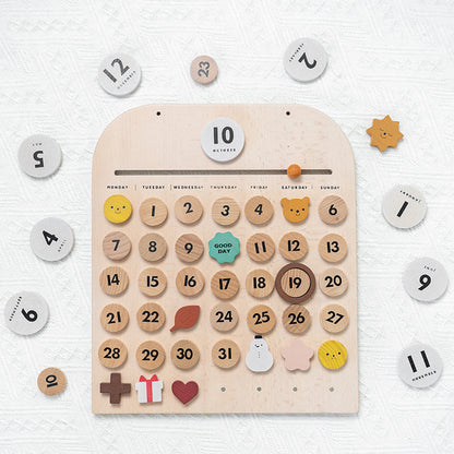 Reusable Wooden Calendar Children's Cognitive Toy