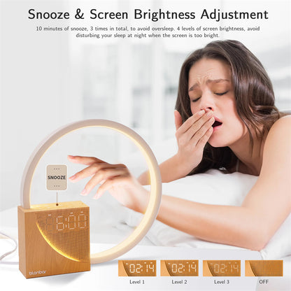 Touch Control Bedside Lamp with Natural Sounds – Desk Lamp and Alarm Clock