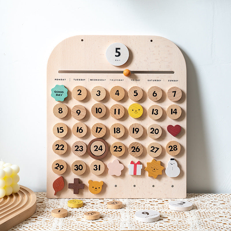 Reusable Wooden Calendar Children's Cognitive Toy