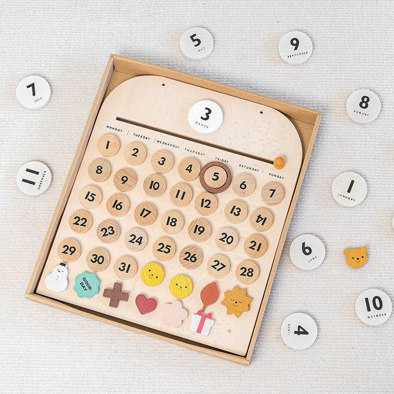 Reusable Wooden Calendar Children's Cognitive Toy