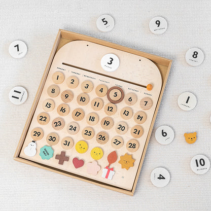 Reusable Wooden Calendar Children's Cognitive Toy