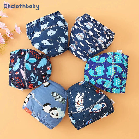 4-Pack Reusable Baby Waterproof Diapers – Soft Cotton Potty Training Pants