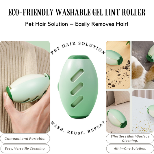 Eco-Friendly Washable Gel Lint Roller – Reusable Pet Hair Remover