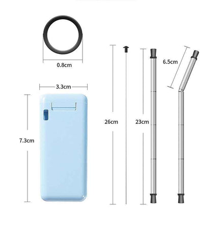 Straw Collapsible Telescopic Straw Silica Gel Metal Stainless Steel Reusable Final Eco Folding Drinking Straws Home Travel