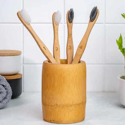 Bamboo Toothbrush Set – 4-Pack with Soft Bristles